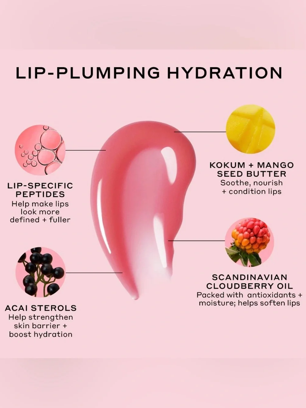 Ole Henriksen Pout Preserve Peptide Lip Treatment Strawberry Sorbet Pink NIB